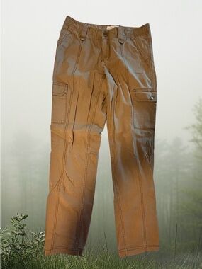 Eddie Bauer Cargo Hiking Ripstop Pants Men's 30x 31 Tan Cotton Flat Front